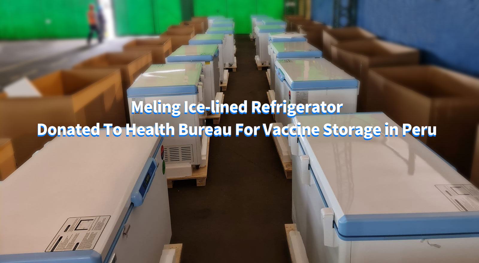 ثلاجة ميلينج المبطنة بالثلج تم التبرع بها لمكتب الصحة لتخزين اللقاح في بيرو
